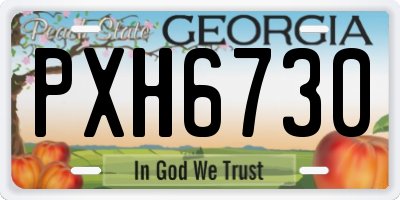 GA license plate PXH6730