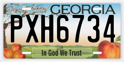 GA license plate PXH6734