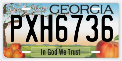 GA license plate PXH6736