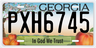 GA license plate PXH6745