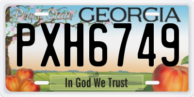 GA license plate PXH6749