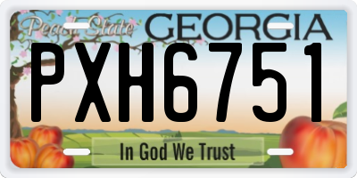 GA license plate PXH6751