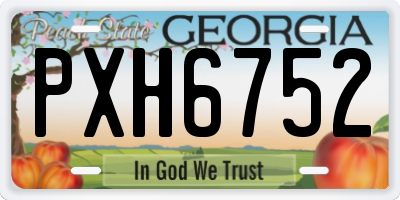 GA license plate PXH6752