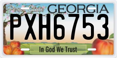 GA license plate PXH6753