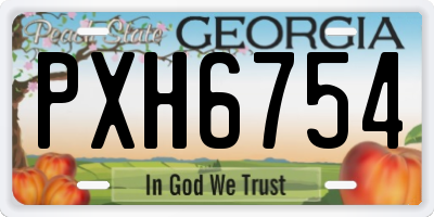 GA license plate PXH6754