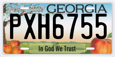 GA license plate PXH6755