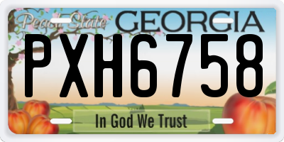 GA license plate PXH6758