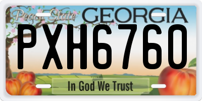GA license plate PXH6760