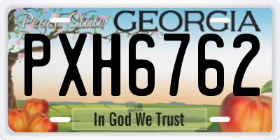 GA license plate PXH6762
