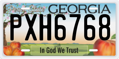 GA license plate PXH6768
