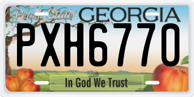 GA license plate PXH6770