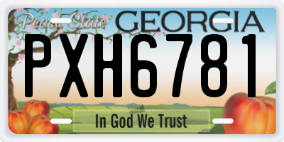 GA license plate PXH6781