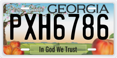 GA license plate PXH6786