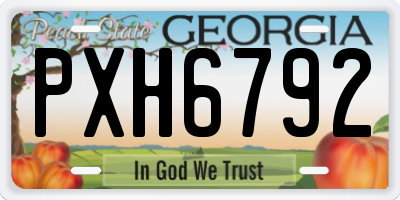 GA license plate PXH6792