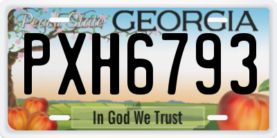 GA license plate PXH6793