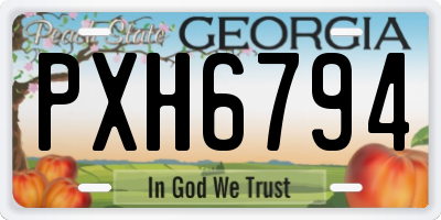 GA license plate PXH6794