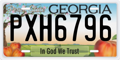 GA license plate PXH6796