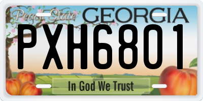 GA license plate PXH6801