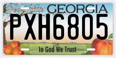 GA license plate PXH6805