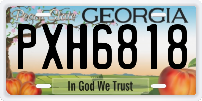 GA license plate PXH6818