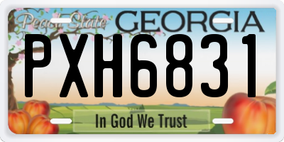 GA license plate PXH6831
