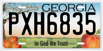 GA license plate PXH6835