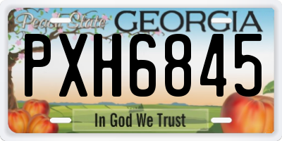 GA license plate PXH6845