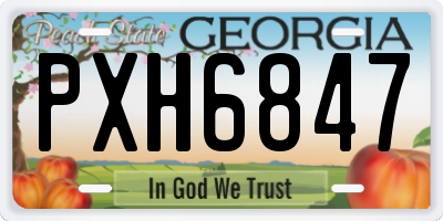 GA license plate PXH6847