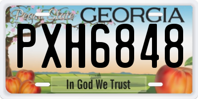 GA license plate PXH6848