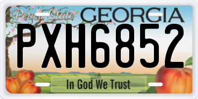 GA license plate PXH6852
