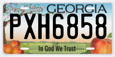 GA license plate PXH6858