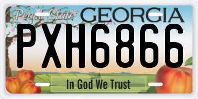 GA license plate PXH6866