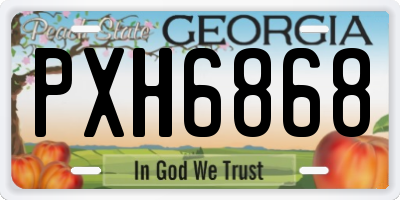 GA license plate PXH6868