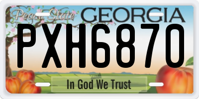 GA license plate PXH6870