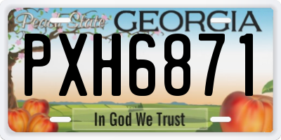GA license plate PXH6871