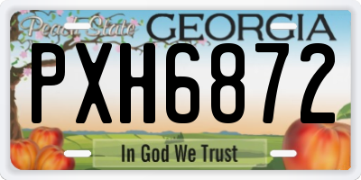 GA license plate PXH6872