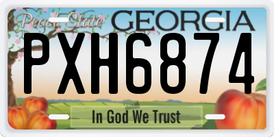 GA license plate PXH6874