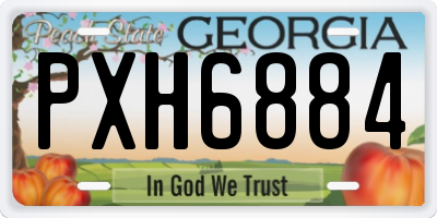 GA license plate PXH6884