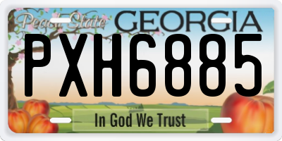 GA license plate PXH6885