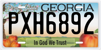 GA license plate PXH6892