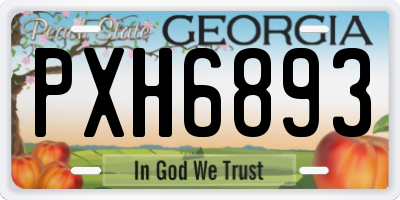 GA license plate PXH6893