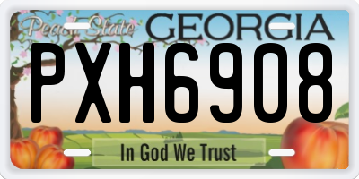 GA license plate PXH6908