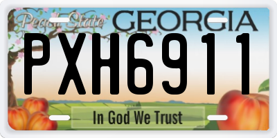 GA license plate PXH6911