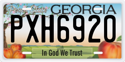 GA license plate PXH6920