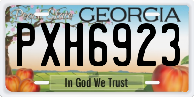 GA license plate PXH6923