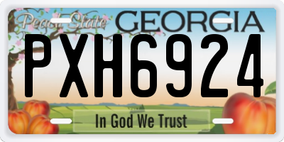 GA license plate PXH6924