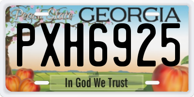 GA license plate PXH6925