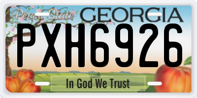GA license plate PXH6926