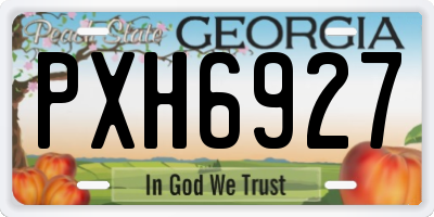 GA license plate PXH6927