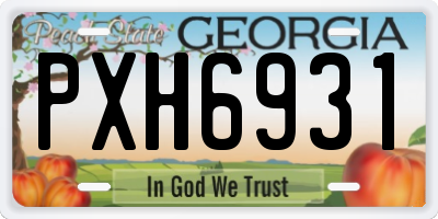 GA license plate PXH6931